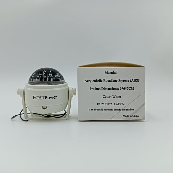 ECHTPower Navigational instruments White ABS Plastic Navigation Instrument, 9x6x7CM, Easy Installation Bracket