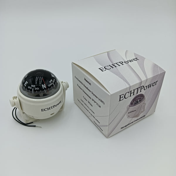 ECHTPower Navigational instruments White ABS Plastic Navigation Instrument, 9x6x7CM, Easy Installation Bracket