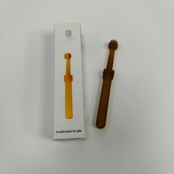 Toothbrushes for pets Silicone Pet Toothbrush, Dental Care Tool for Dogs and Cats, Brown