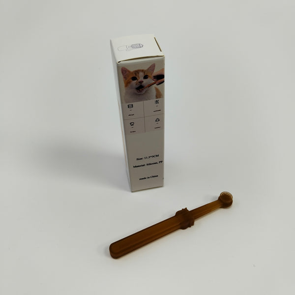 Toothbrushes for pets Silicone Pet Toothbrush, Dental Care Tool for Dogs and Cats, Brown