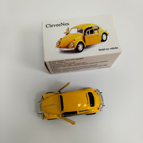 CleveeNes Model toy vehicles 1:24 Scale Classic Car Model with Opening Doors and Pull Back Function, Yellow