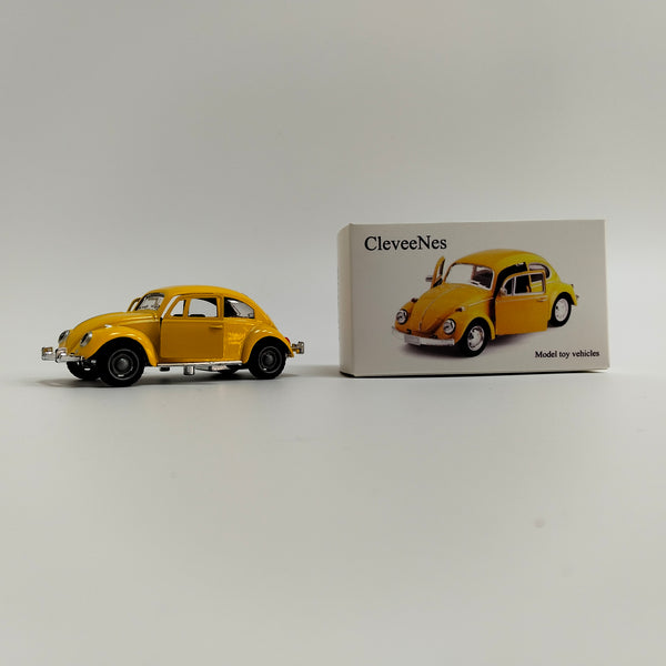 CleveeNes Model toy vehicles 1:24 Scale Classic Car Model with Opening Doors and Pull Back Function, Yellow