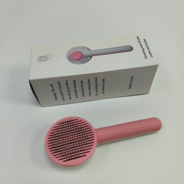 Grooming tools for pets, combs and brushes Pink and White Detangling Comb for Dogs and Cats, Comfortable Handle Design