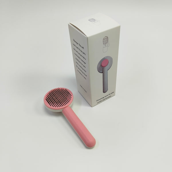 Grooming tools for pets, combs and brushes Pink and White Detangling Comb for Dogs and Cats, Comfortable Handle Design