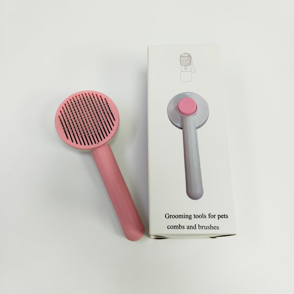 Grooming tools for pets, combs and brushes Pink and White Detangling Comb for Dogs and Cats, Comfortable Handle Design