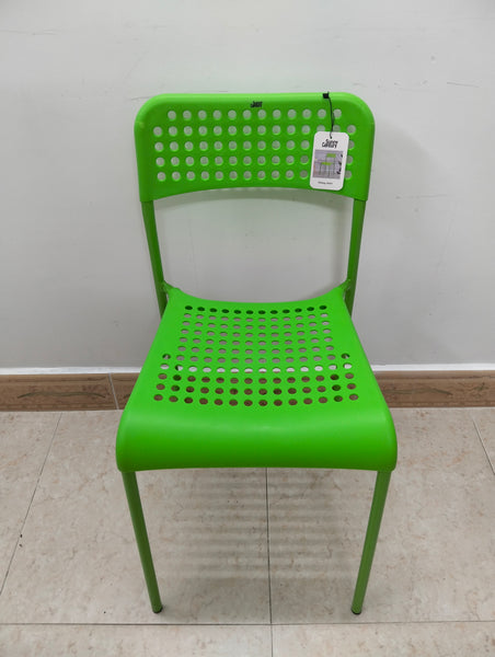 Sunny Century Dining chairs Modern Plastic Dining Chair, Bright Green, Perforated Design, Indoor Outdoor Use