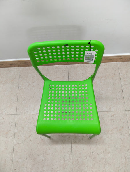 Sunny Century Dining chairs Modern Plastic Dining Chair, Bright Green, Perforated Design, Indoor Outdoor Use