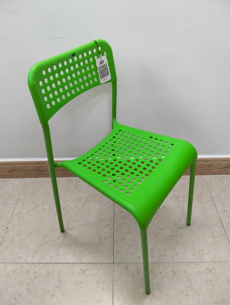 Sunny Century Dining chairs Modern Plastic Dining Chair, Bright Green, Perforated Design, Indoor Outdoor Use