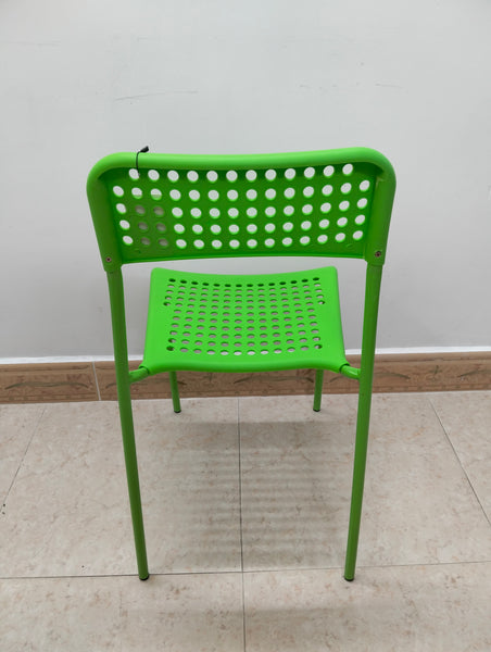 Sunny Century Dining chairs Modern Plastic Dining Chair, Bright Green, Perforated Design, Indoor Outdoor Use