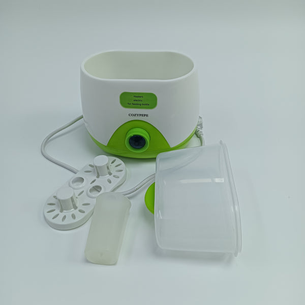 COZYPEPE Heaters, electric, for feeding bottle White and Green Electric Baby Bottle Warmer with Clear Cover