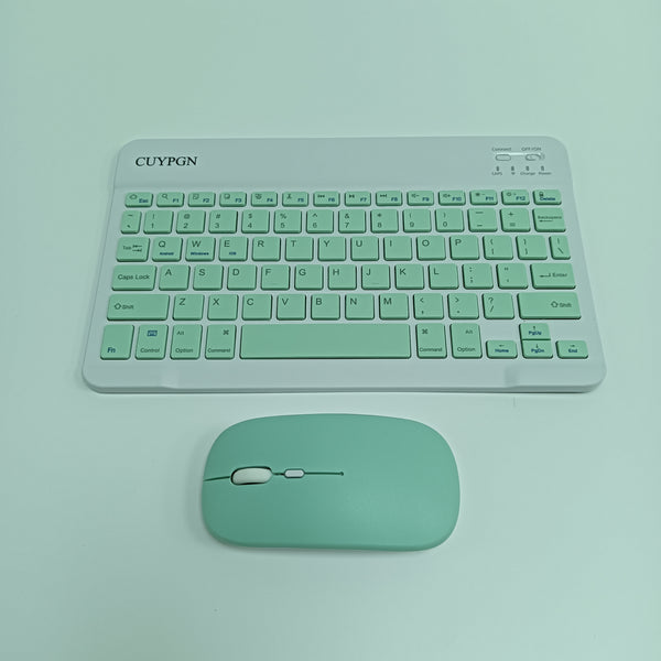 CUYPGN Computer keypads Rechargeable Wireless Computer Keyboard, Mint Green and White