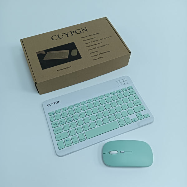 CUYPGN Computer keypads Rechargeable Wireless Computer Keyboard, Mint Green and White
