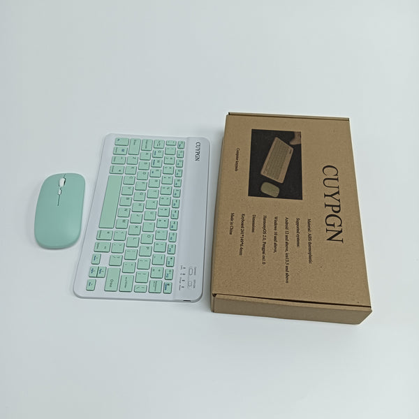 CUYPGN Computer keypads Rechargeable Wireless Computer Keyboard, Mint Green and White