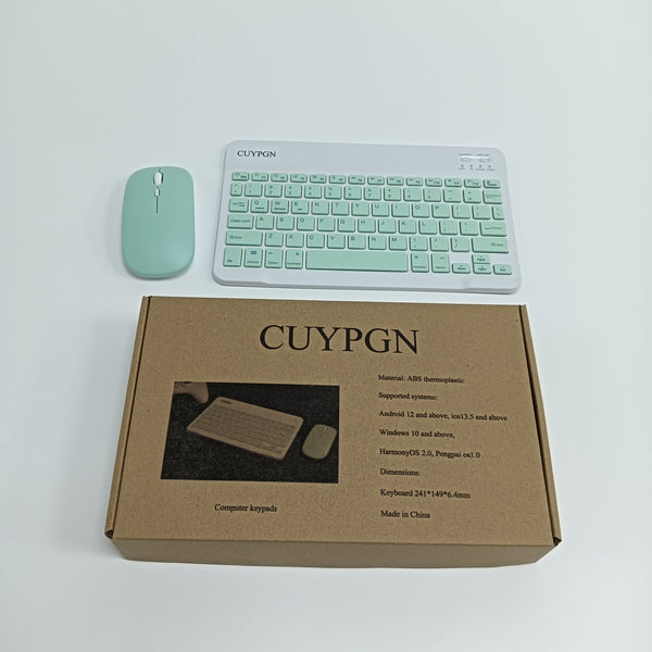 CUYPGN Computer keypads Rechargeable Wireless Computer Keyboard, Mint Green and White