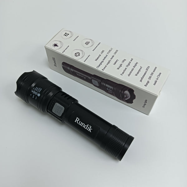 Rundik Diving lights Rechargeable Handheld LED Diving Flashlight with Zoom Function