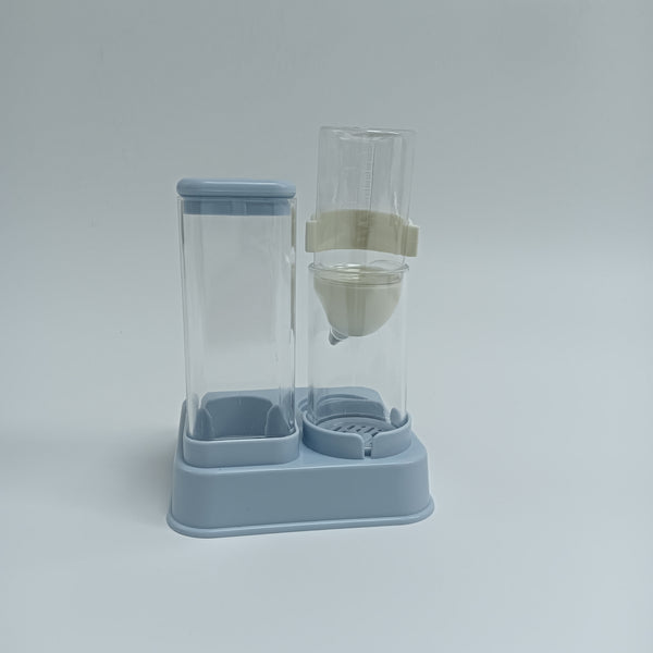 LONCHAN Feeding vessels for pets Pet Feeding Station with Water Bottle and Food Storage Container, 2-in-1 Automatic Dispenser, Blue