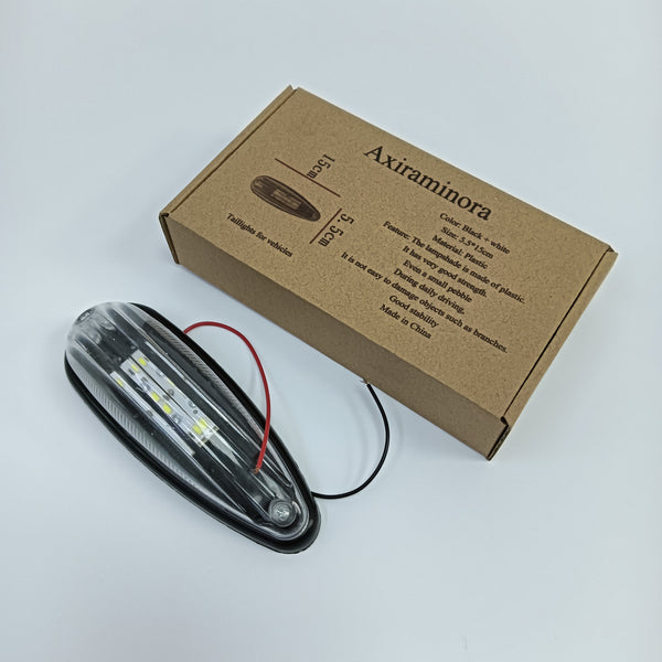 Axiraminora Taillights for vehicles Plastic LED Taillight for Vehicles, Black and White, 5.5x15cm