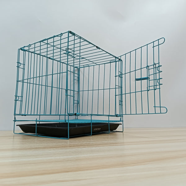 LONCHAN Cages for pets Durable Metal Pet Cage with Removable Tray, Blue
