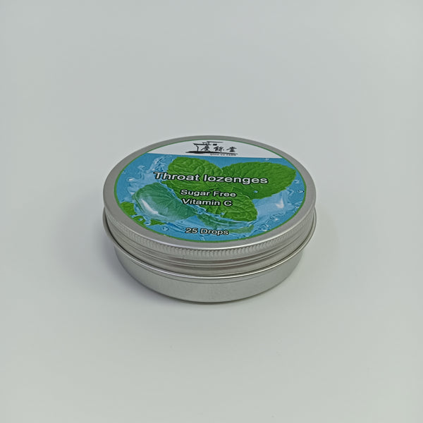 QING YU TANG Throat lozenges 25 Drops Throat Lozenges, Sugar Free with Vitamin C, Soothing Relief for Sore Throats, Mint Flavor
