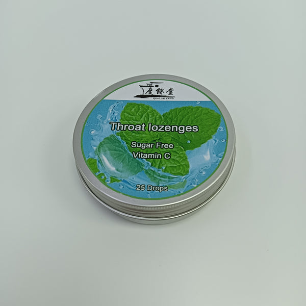 QING YU TANG Throat lozenges 25 Drops Throat Lozenges, Sugar Free with Vitamin C, Soothing Relief for Sore Throats, Mint Flavor
