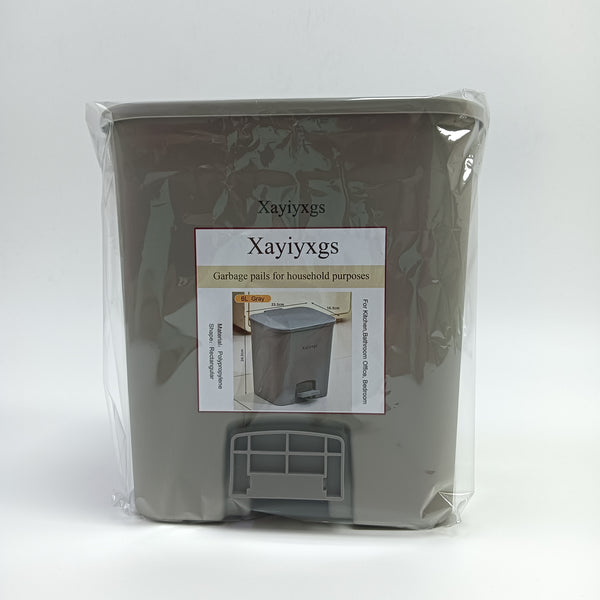 Xayiyxgs Garbage pails for household purposes Step-On Trash Can for Household, Gray, 6L Capacity with Foot Pedal
