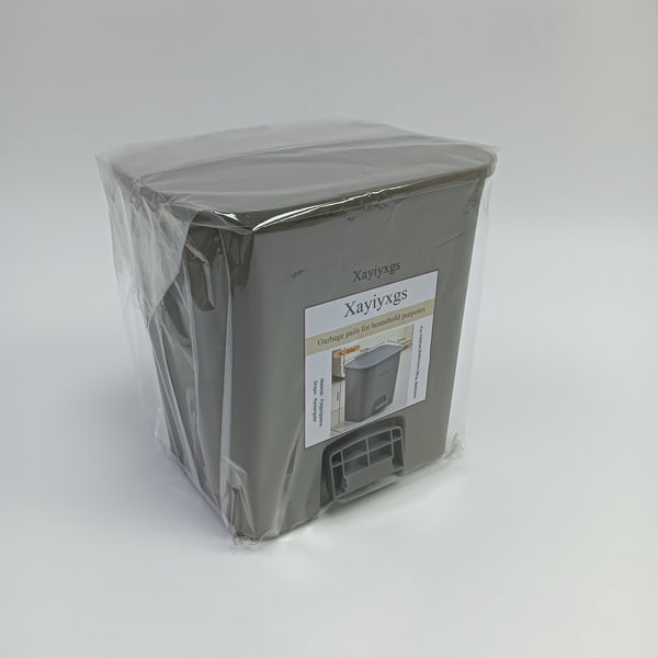 Xayiyxgs Garbage pails for household purposes Step-On Trash Can for Household, Gray, 6L Capacity with Foot Pedal