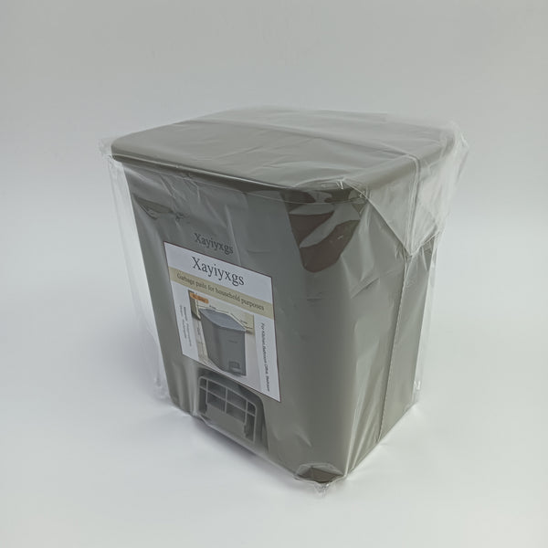 Xayiyxgs Garbage pails for household purposes Step-On Trash Can for Household, Gray, 6L Capacity with Foot Pedal