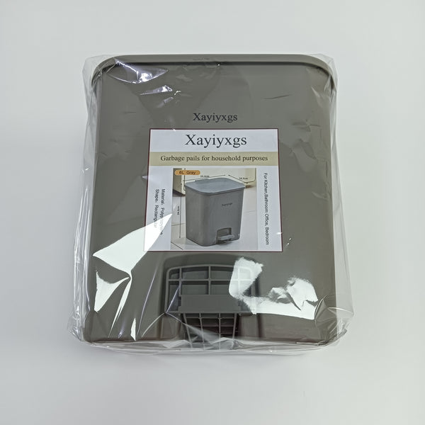 Xayiyxgs Garbage pails for household purposes Step-On Trash Can for Household, Gray, 6L Capacity with Foot Pedal