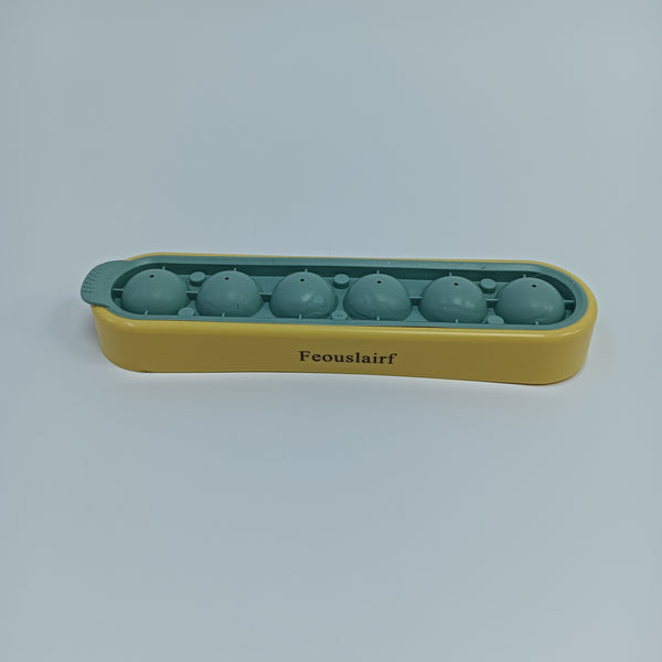 Feouslairf ice cube moulds 6-Cavity Silicone Ice Cube Tray with Lid, Yellow and Sage Green