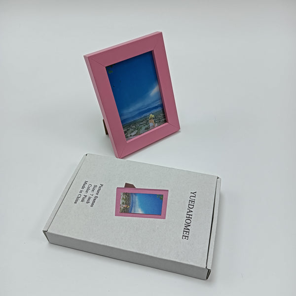 YUEDAHOMEE Picture frames Rectangular Picture Frame, Pink, 7 Inch, Tabletop and Wall Mount, Modern Design