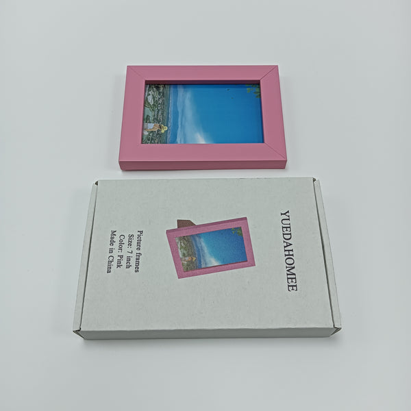 YUEDAHOMEE Picture frames Rectangular Picture Frame, Pink, 7 Inch, Tabletop and Wall Mount, Modern Design