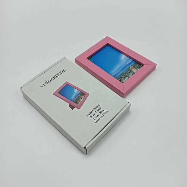 YUEDAHOMEE Picture frames Rectangular Picture Frame, Pink, 7 Inch, Tabletop and Wall Mount, Modern Design