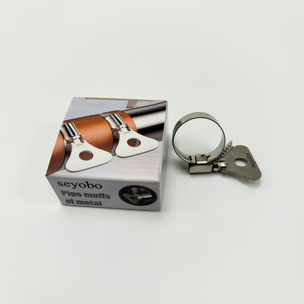 seyobo Pipe muffs of metal Stainless Steel Hose Clamp for Pipe, Silver, Adjustable Band Design