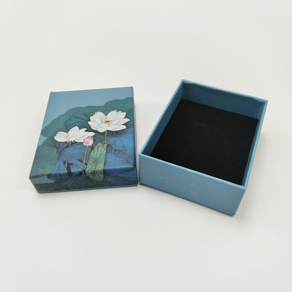 Lyjydnfc Gift boxes Decorative Gift Box with Lotus Flower Design, Blue, 2.5x3.5 Inches