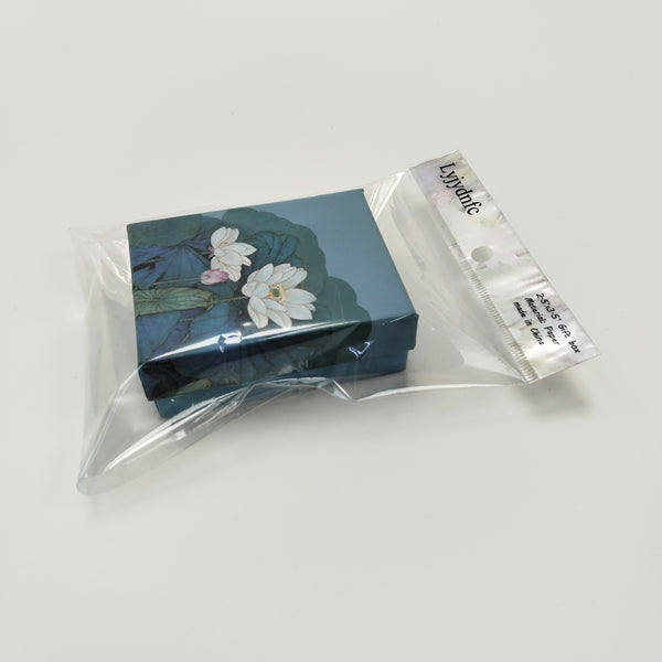 Lyjydnfc Gift boxes Decorative Gift Box with Lotus Flower Design, Blue, 2.5x3.5 Inches