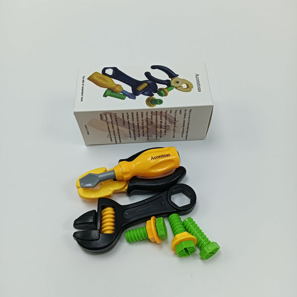 Acoretoas Toy sets of carpenters' tools Toy Carpenter Tool Set, Toy Tools with Wrench, Screwdriver, Bolts and Nuts