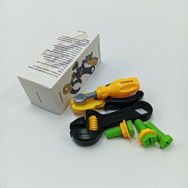 Acoretoas Toy sets of carpenters' tools Toy Carpenter Tool Set, Toy Tools with Wrench, Screwdriver, Bolts and Nuts