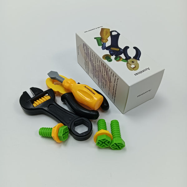 Acoretoas Toy sets of carpenters' tools Toy Carpenter Tool Set, Toy Tools with Wrench, Screwdriver, Bolts and Nuts