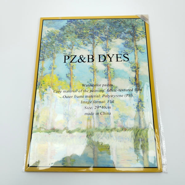 PZ&B DYES Watercolor paints Exquisite Watercolor Paints, Fabric-Textured Film, Polystyrene Frame, Flat Format, 29x40cm