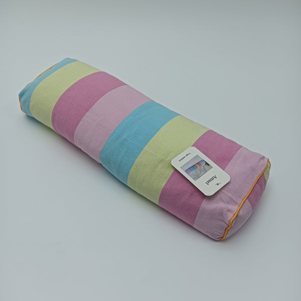 Amsel Yoga cushions Bolster Cushion for Yoga and Meditation, Pastel Rainbow Striped Pattern