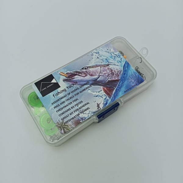 DARK SKERRY fishing tackle 83 Pieces Assortment with Hooks, Sinkers, Rigs for Freshwater Fish