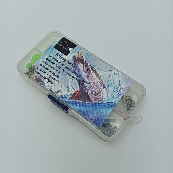 DARK SKERRY fishing tackle 83 Pieces Assortment with Hooks, Sinkers, Rigs for Freshwater Fish
