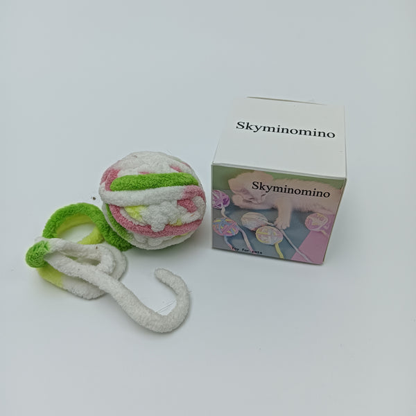 Skyminomino Toy for pets Plush Interactive Toy for Pets, 5.5cm Ball Diameter, 33.5cm Total Length
