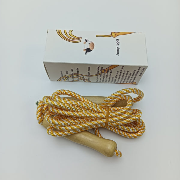 Jump ropes Wooden Jump Rope with Braided Cotton Rope for Kids and Adults