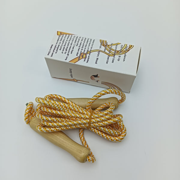Jump ropes Wooden Jump Rope with Braided Cotton Rope for Kids and Adults