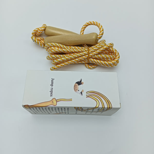 Jump ropes Wooden Jump Rope with Braided Cotton Rope for Kids and Adults