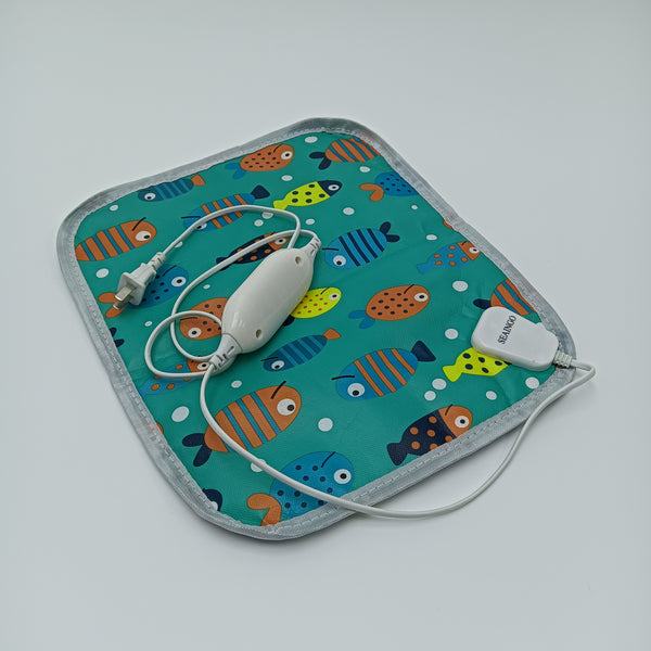 SEAINGO Heating cushions, electric, not for medical purposes Rectangle Electric Heating Pad, Colorful Fish Pattern with Gray Border