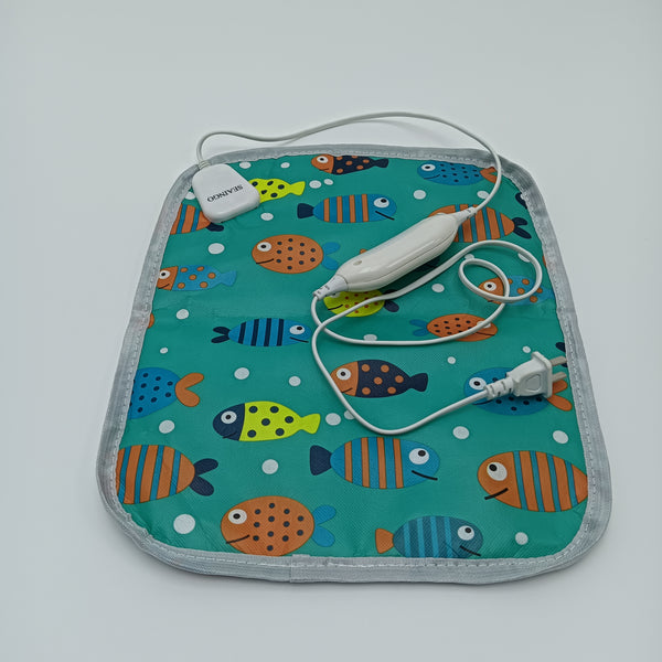 SEAINGO Heating cushions, electric, not for medical purposes Rectangle Electric Heating Pad, Colorful Fish Pattern with Gray Border