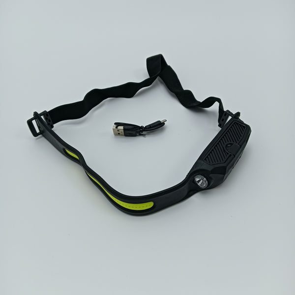 SEAINGO Portable headlamps Rechargeable LED Headlamp, Black with Yellow Accent, Adjustable Head Strap