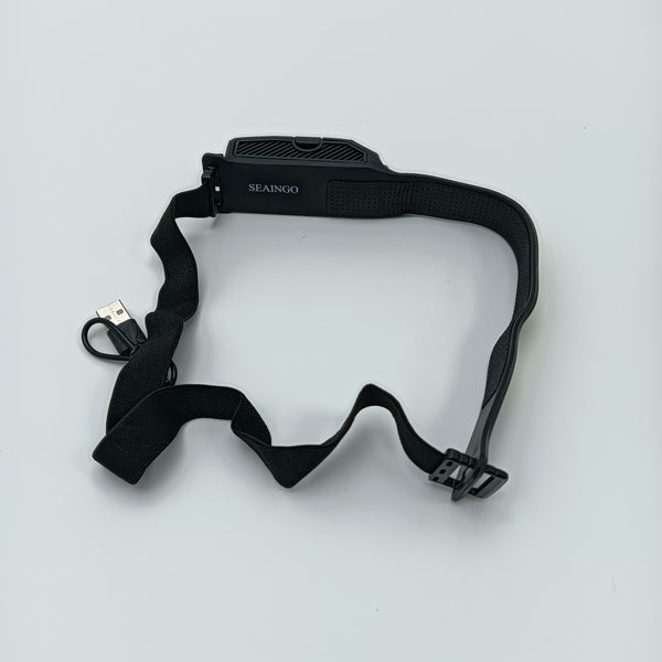 SEAINGO Portable headlamps Rechargeable LED Headlamp, Black with Yellow Accent, Adjustable Head Strap